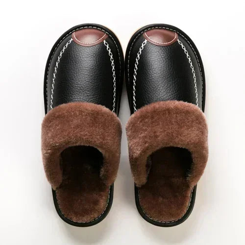 pantoufle en cuir homme
