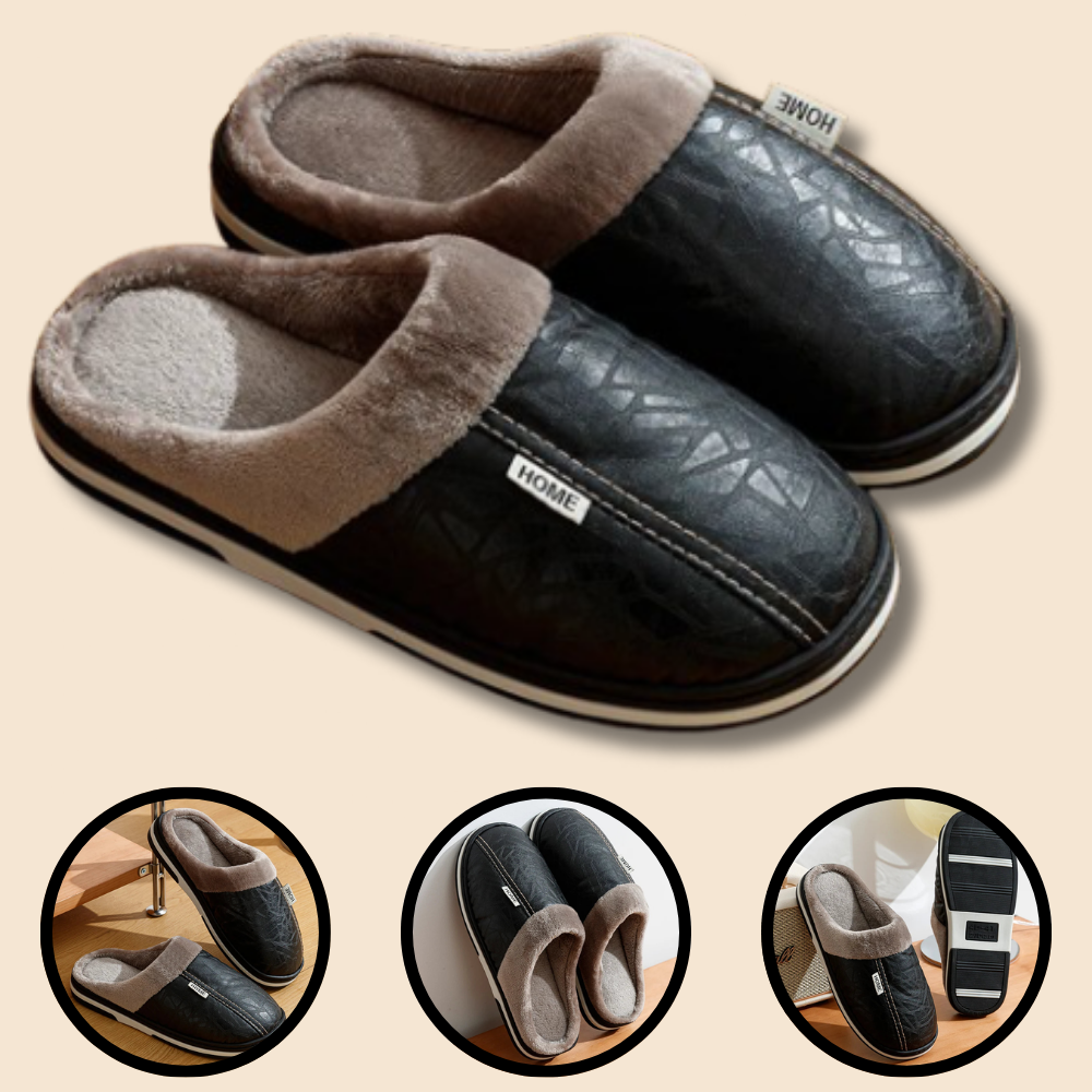 pantoufle cuir homme
