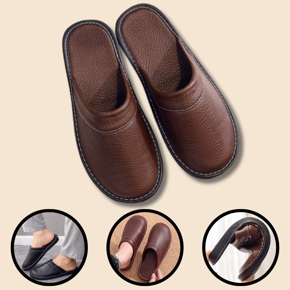 pantoufle homme cuir