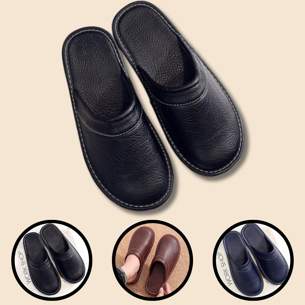 pantoufle homme cuir